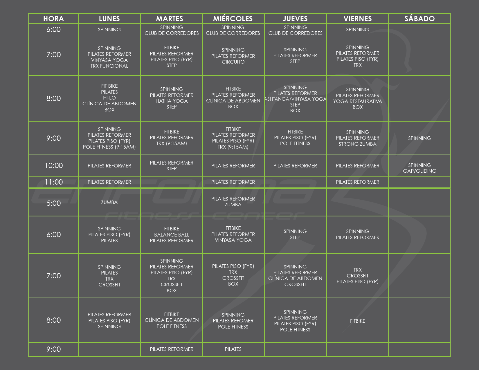 Horarios de clase